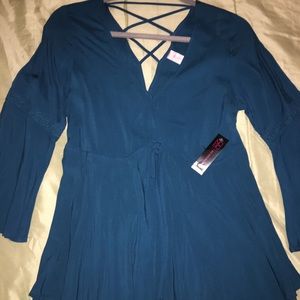 Criss cross back low front draw string waist